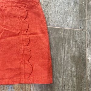 Coral linen skirt